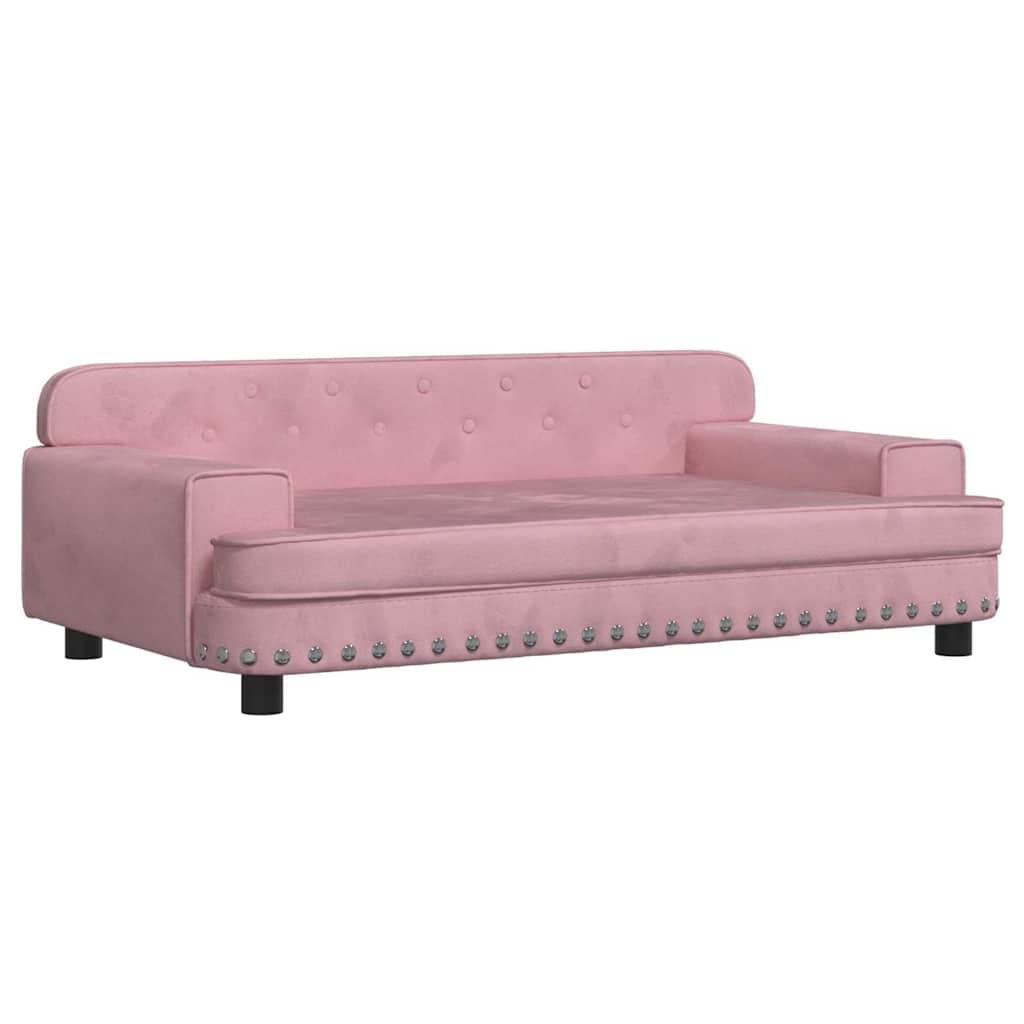 Lettino per Cani Rosa 90x53x30 cm in Velluto — miniatura 2 di 6