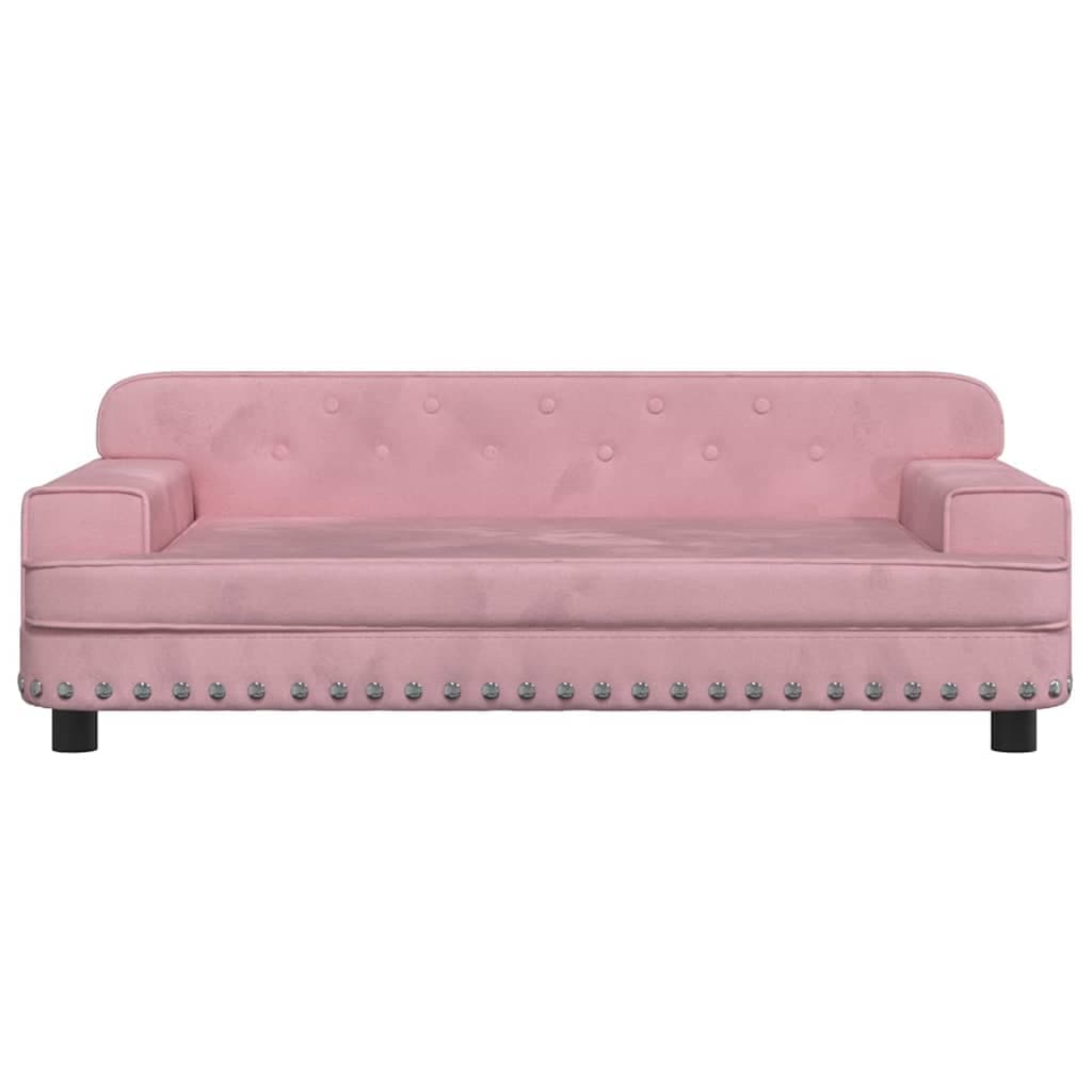 Lettino per Cani Rosa 90x53x30 cm in Velluto — miniatura 3 di 6