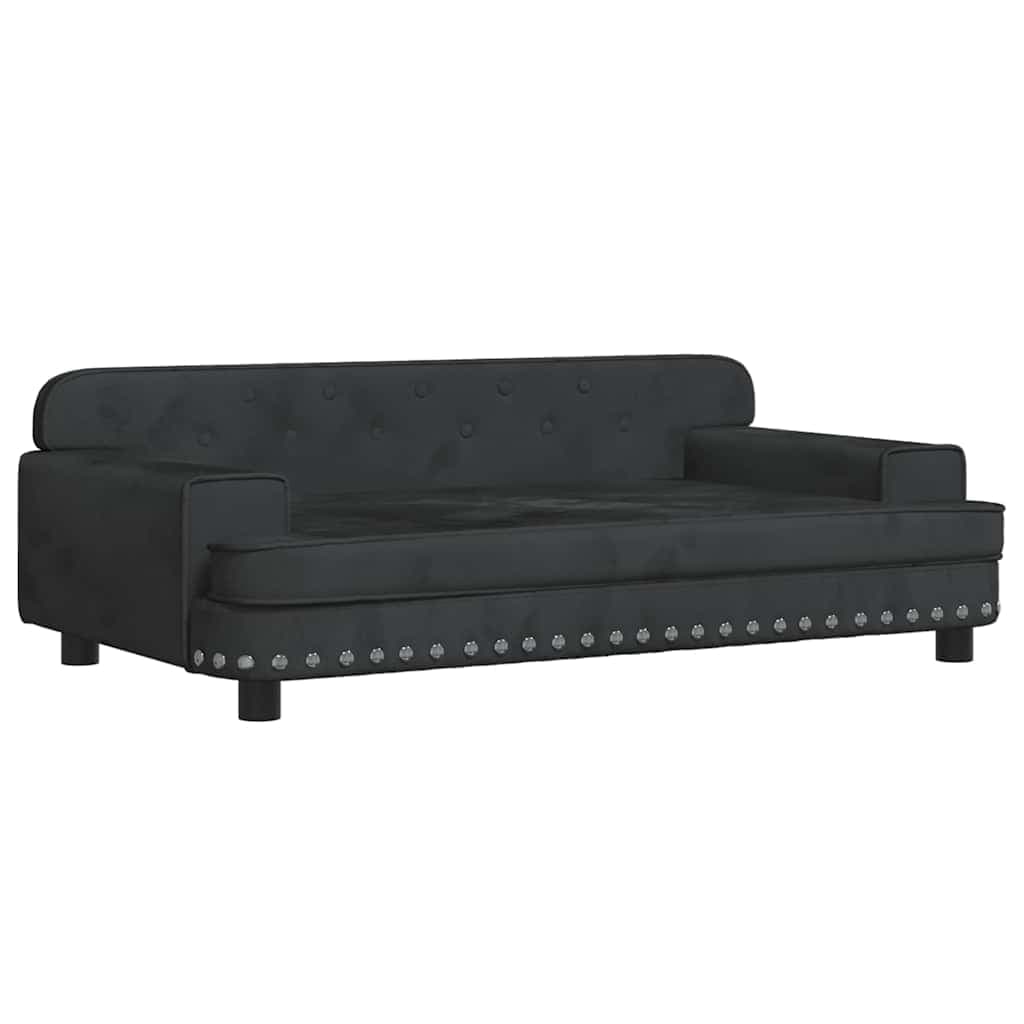 Lettino per Cani Nero 90x53x30 cm in Velluto — miniatura 2 di 6