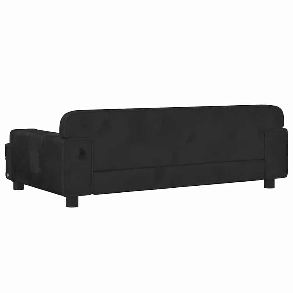 Lettino per Cani Nero 90x53x30 cm in Velluto — miniatura 4 di 6