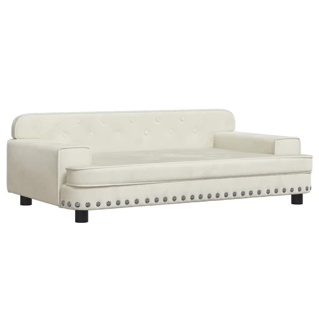 Lettino per Cani Crema 90x53x30 cm in Velluto — miniatura 2 di 6