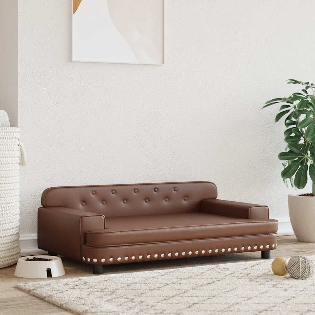Lettino per Cani Marrone 90x53x30 cm in Similpelle — miniatura 1 di 6