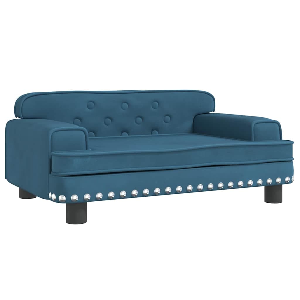 Lettino per Cani Blu 70x45x30 cm in Velluto — miniatura 2 di 6