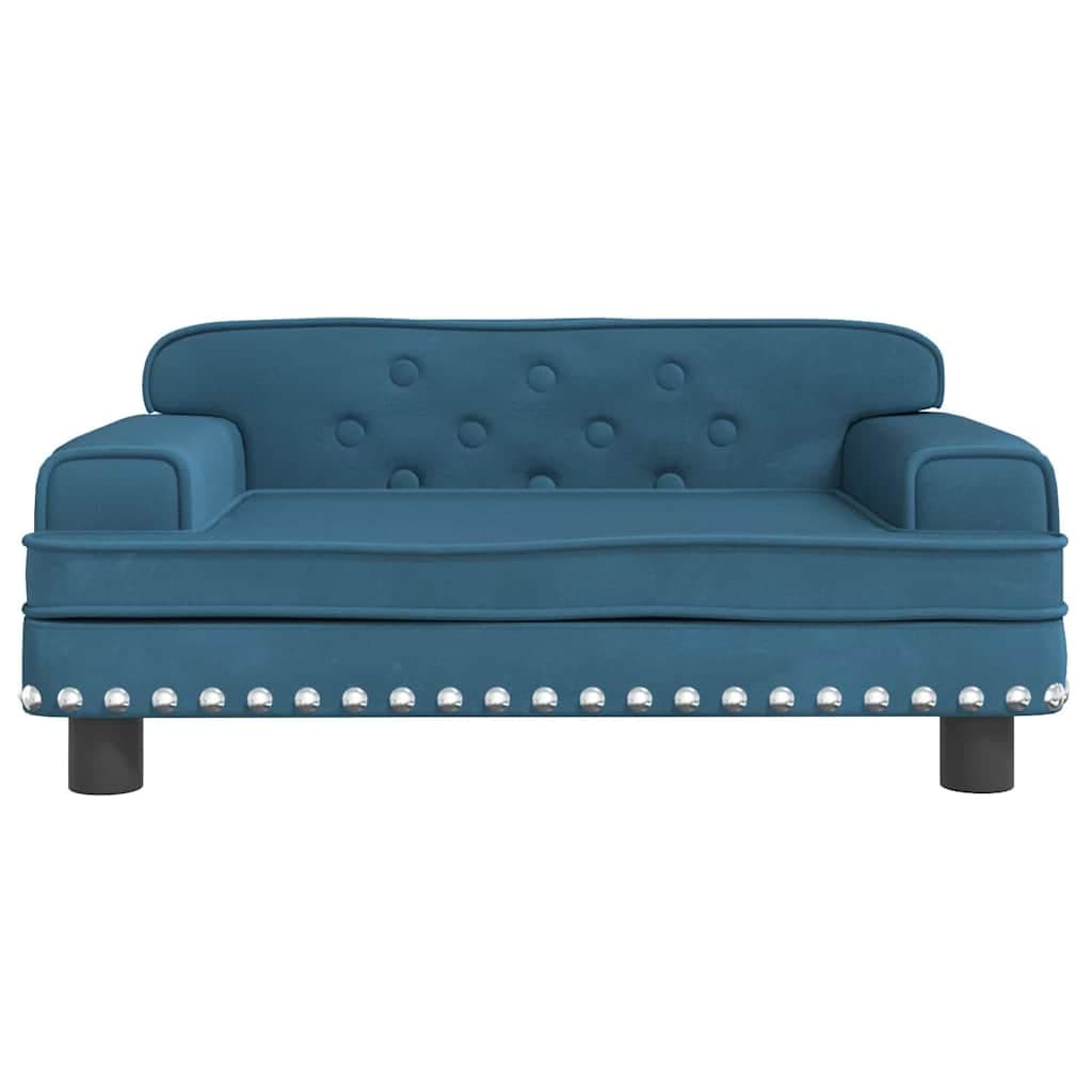 Lettino per Cani Blu 70x45x30 cm in Velluto — miniatura 3 di 6