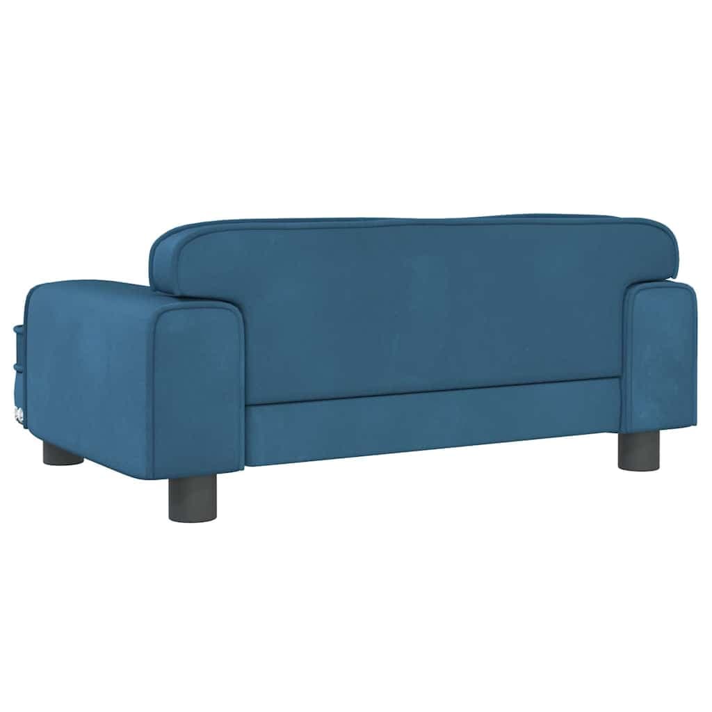 Lettino per Cani Blu 70x45x30 cm in Velluto — miniatura 4 di 6