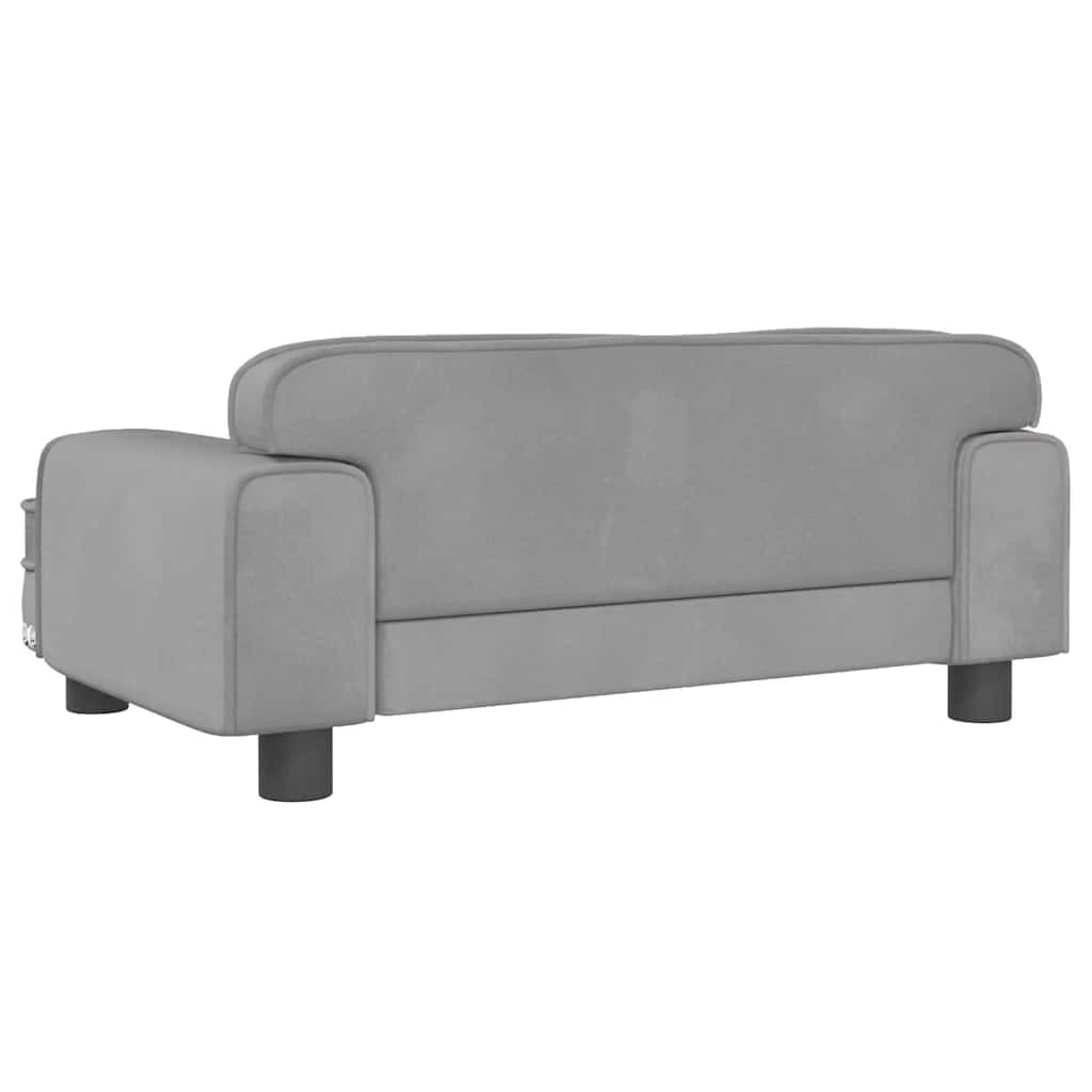 Lettino per Cani Grigio Chiaro 70x45x30 cm in Velluto — miniatura 4 di 6