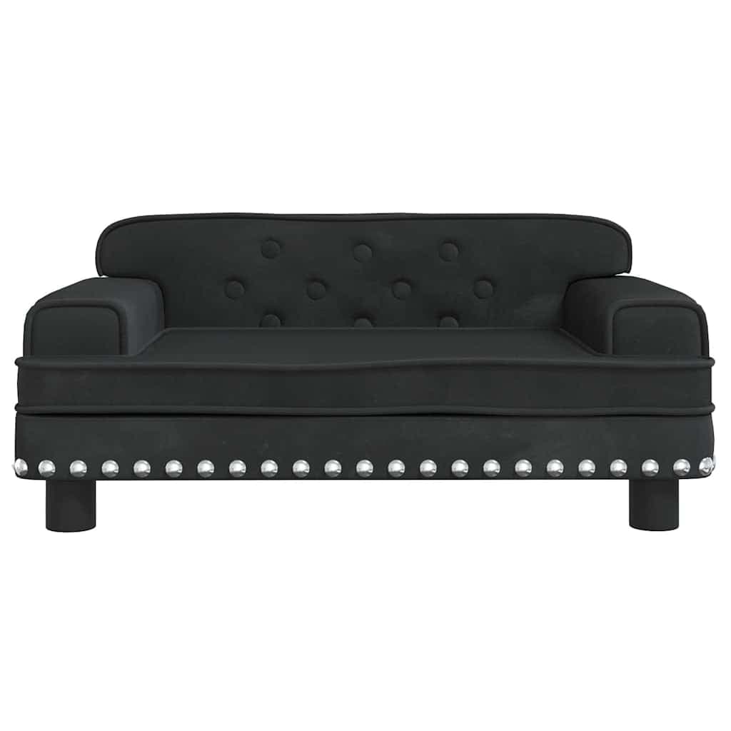 Lettino per Cani Nero 70x45x30 cm in Velluto — miniatura 3 di 6