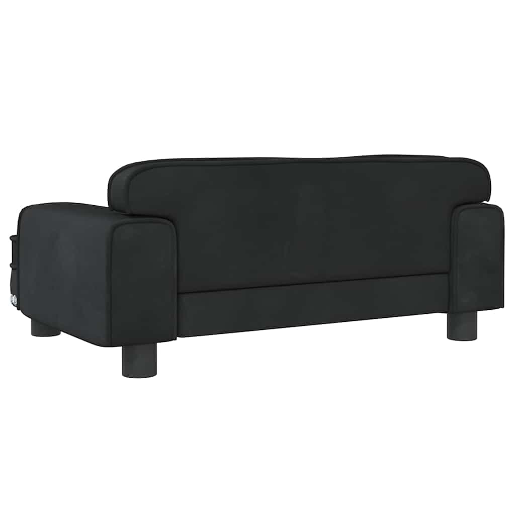 Lettino per Cani Nero 70x45x30 cm in Velluto — miniatura 4 di 6