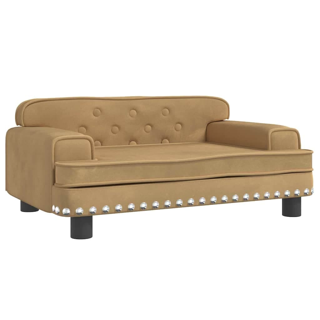 Lettino per Cani Marrone 70x45x30 cm in Velluto — miniatura 2 di 6