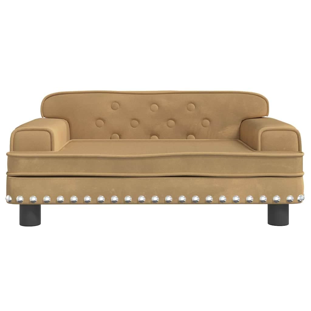 Lettino per Cani Marrone 70x45x30 cm in Velluto — miniatura 3 di 6