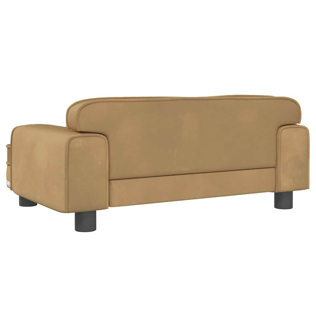 Lettino per Cani Marrone 70x45x30 cm in Velluto — miniatura 4 di 6