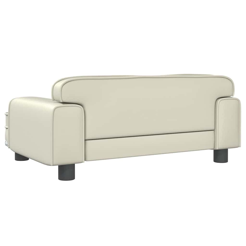 Lettino per Cani Crema 70x45x30 cm in Similpelle — miniatura 4 di 6