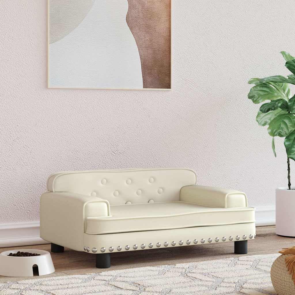 Lettino per Cani Crema 70x45x30 cm in Similpelle — miniatura 1 di 6