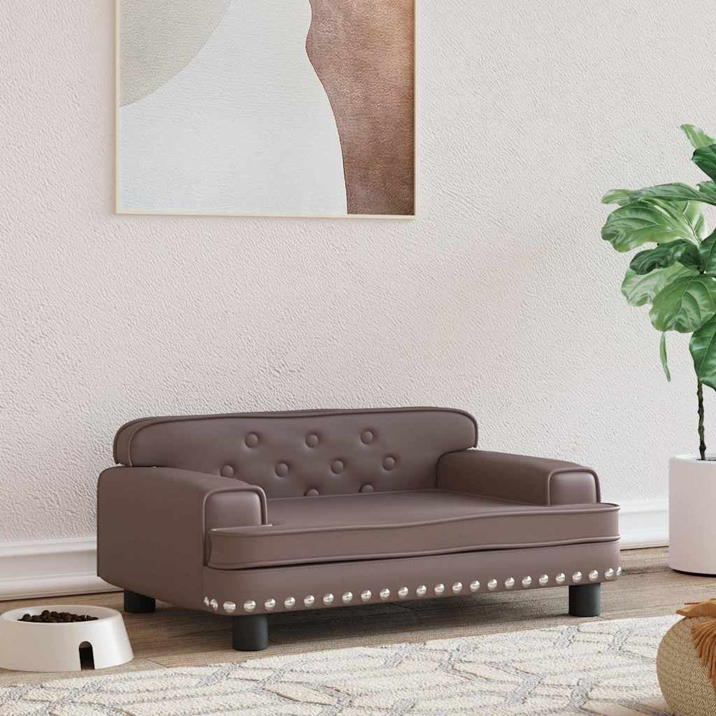 Lettino per Cani Marrone 70x45x30 cm in Similpelle — miniatura 1 di 6