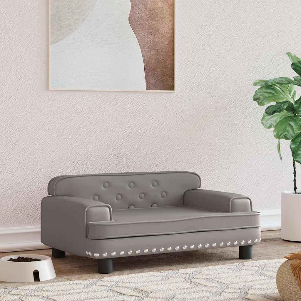 Lettino per Cani Grigio 70x45x30 cm in Similpelle — miniatura 1 di 6