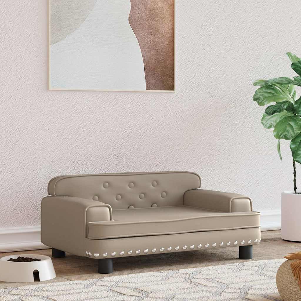 Lettino per Cani Cappuccino 70x45x30 cm in Similpelle — miniatura 1 di 6