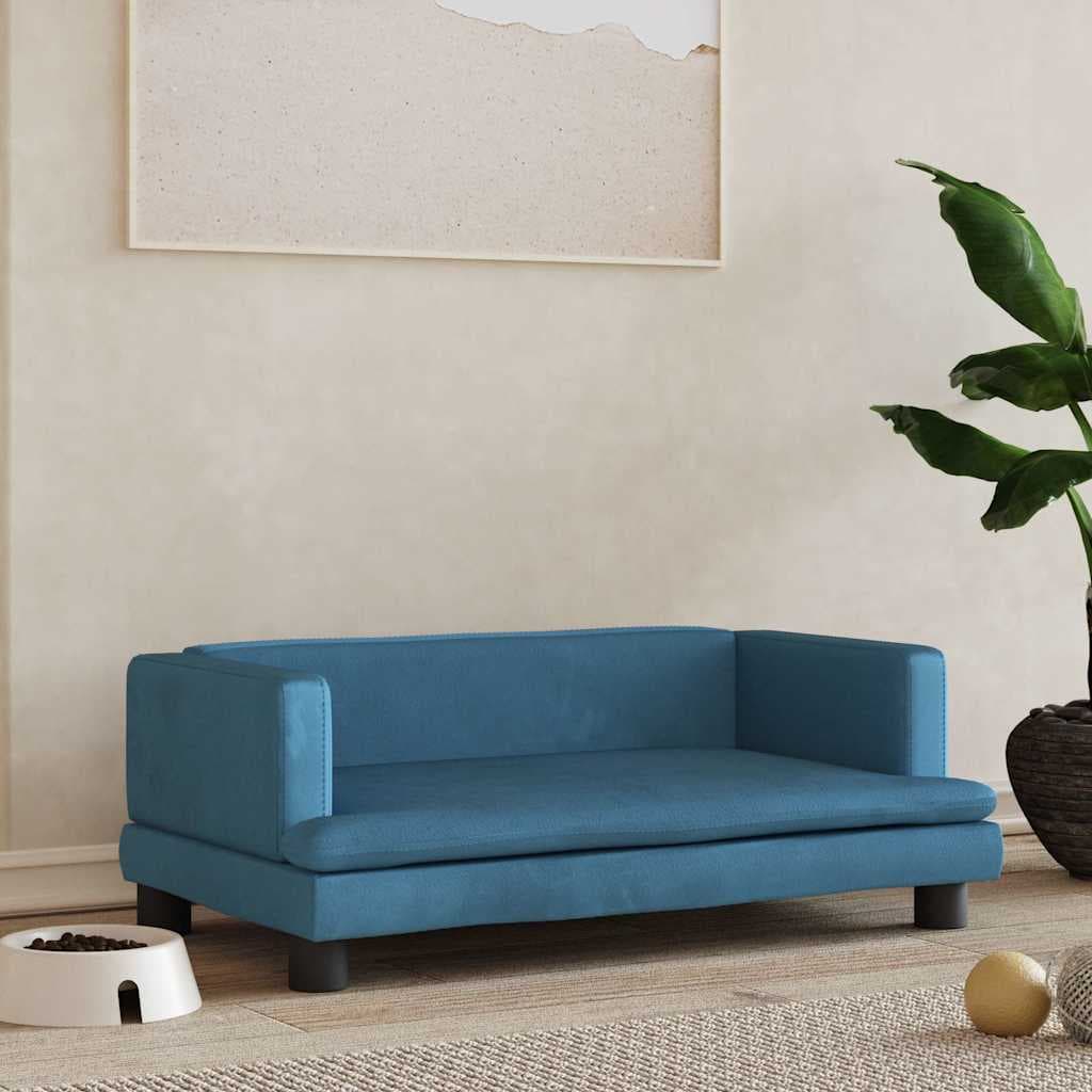 Lettino per Cani Blu 80x45x30 cm in Velluto — miniatura 1 di 6