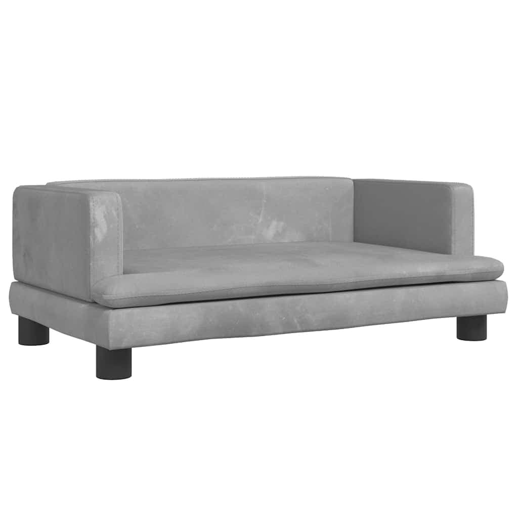 Lettino per Cani Grigio Chiaro 80x45x30 cm in Velluto — miniatura 2 di 6