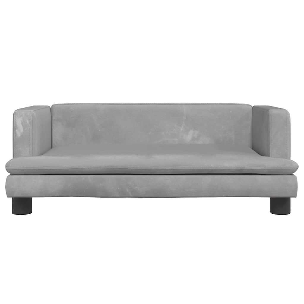 Lettino per Cani Grigio Chiaro 80x45x30 cm in Velluto — miniatura 3 di 6
