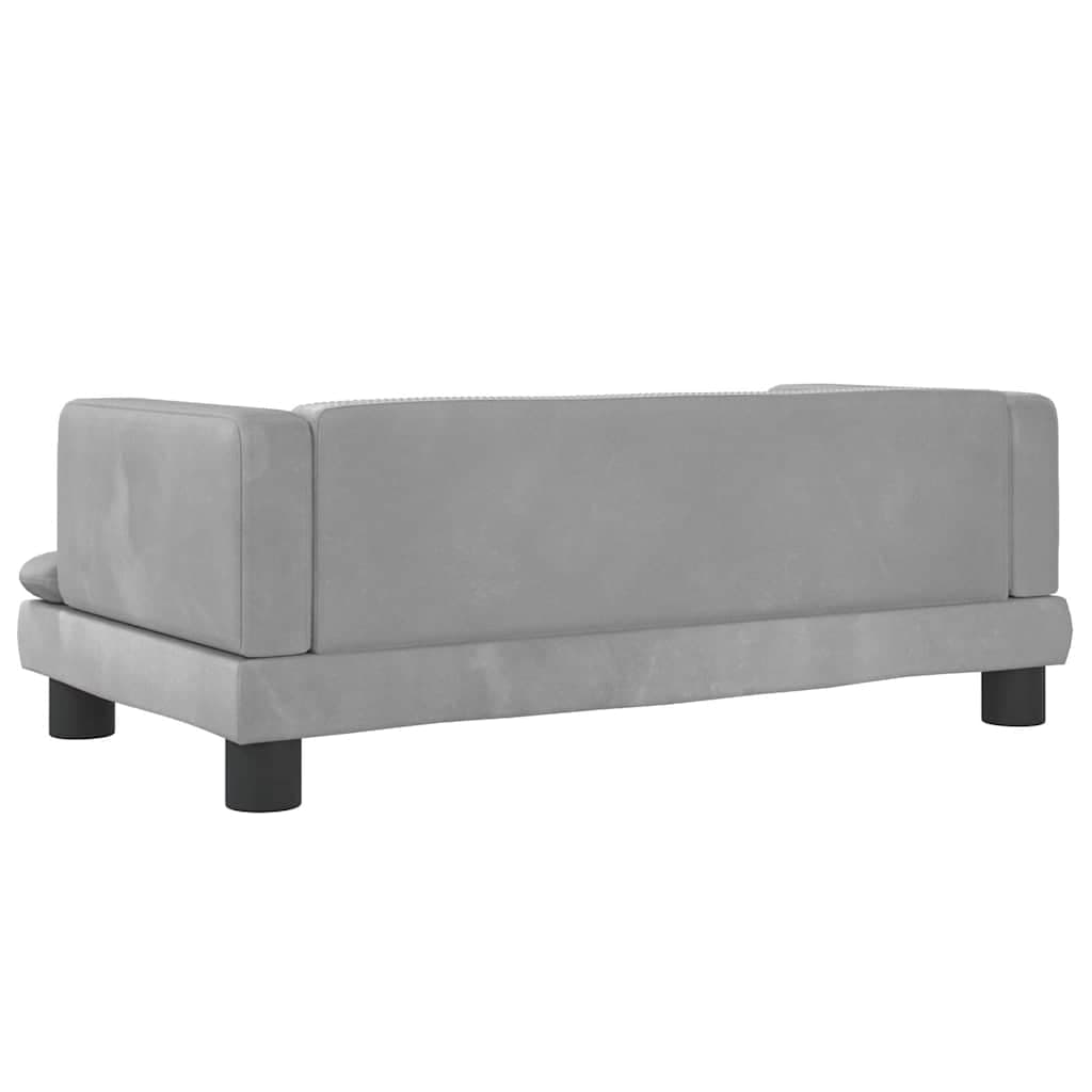 Lettino per Cani Grigio Chiaro 80x45x30 cm in Velluto — miniatura 4 di 6