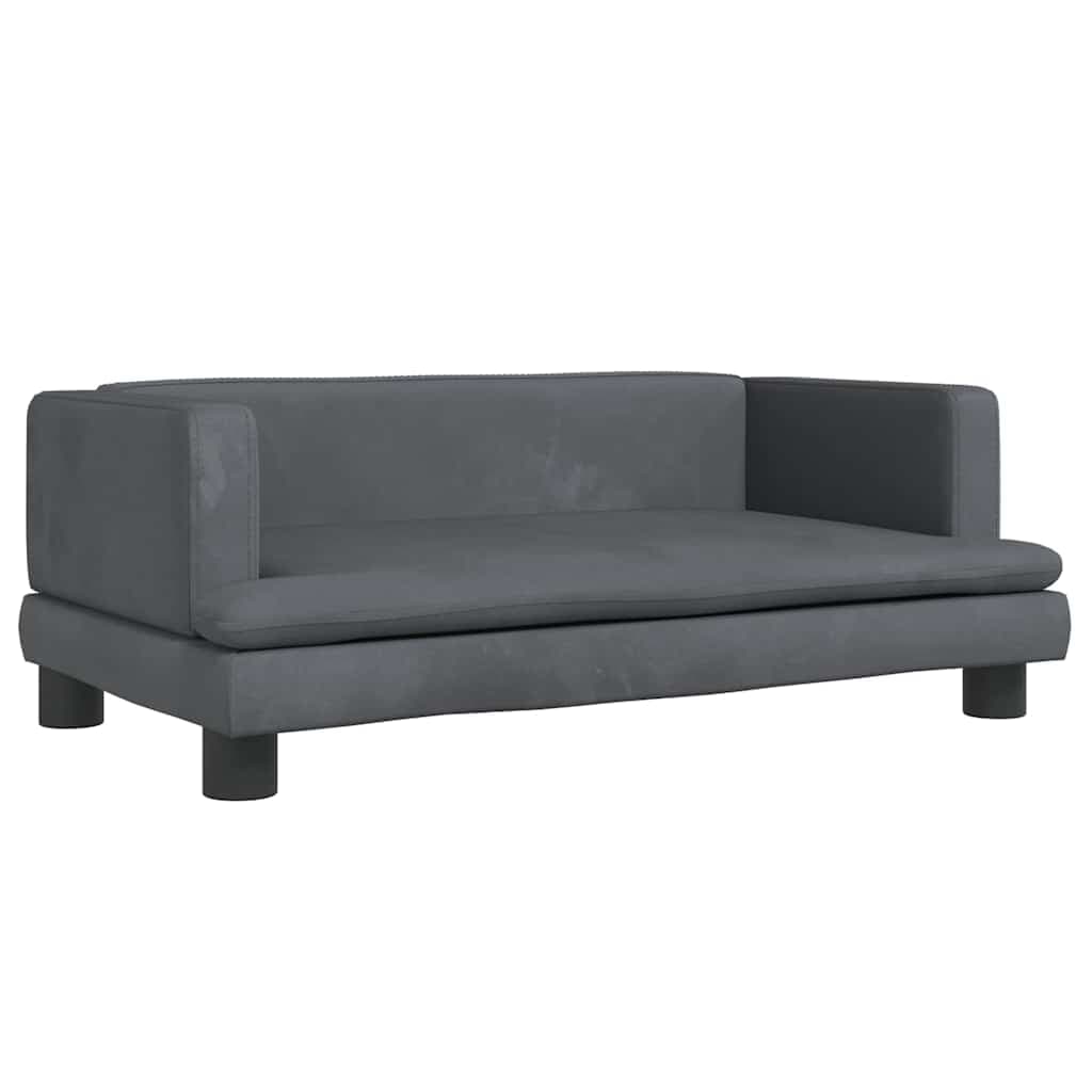 Lettino per Cani Grigio Scuro 80x45x30 cm in Velluto — miniatura 2 di 6