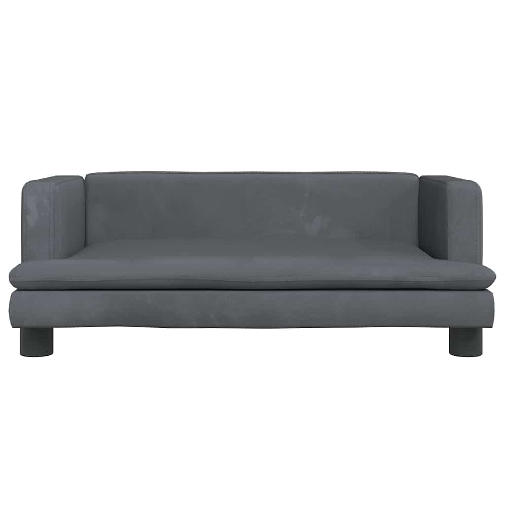 Lettino per Cani Grigio Scuro 80x45x30 cm in Velluto — miniatura 3 di 6
