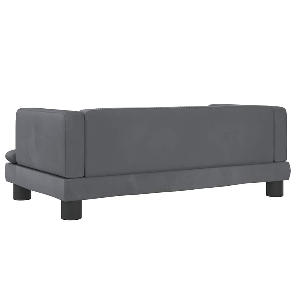 Lettino per Cani Grigio Scuro 80x45x30 cm in Velluto — miniatura 4 di 6