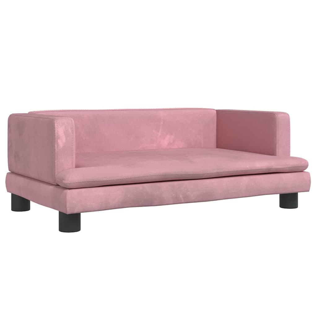 Lettino per Cani Rosa 80x45x30 cm in Velluto — miniatura 2 di 6