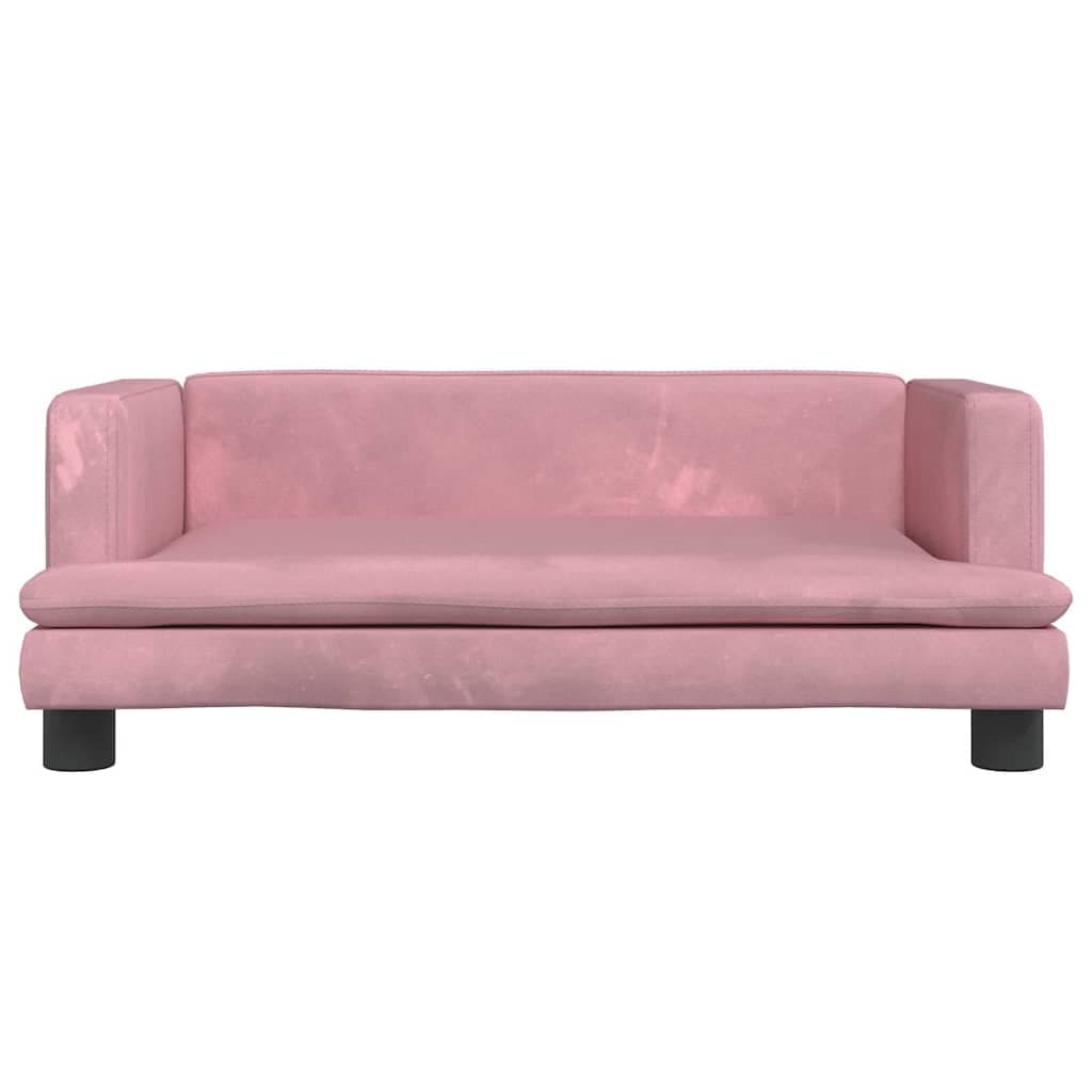 Lettino per Cani Rosa 80x45x30 cm in Velluto — miniatura 3 di 6