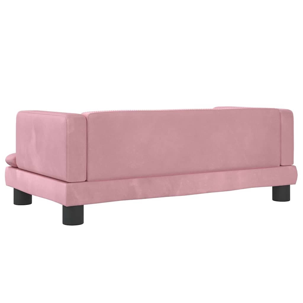 Lettino per Cani Rosa 80x45x30 cm in Velluto — miniatura 4 di 6