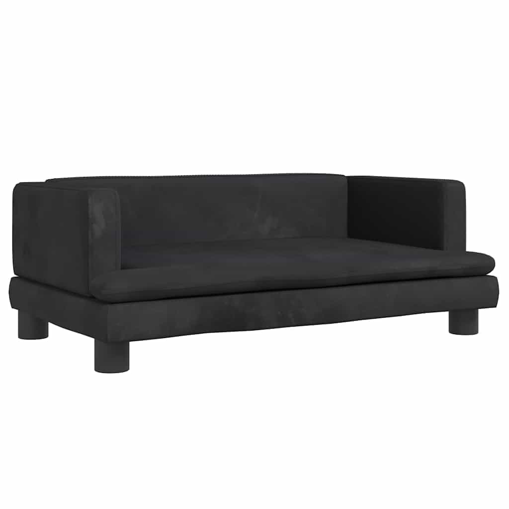 Lettino per Cani Nero 80x45x30 cm in Velluto — miniatura 2 di 6