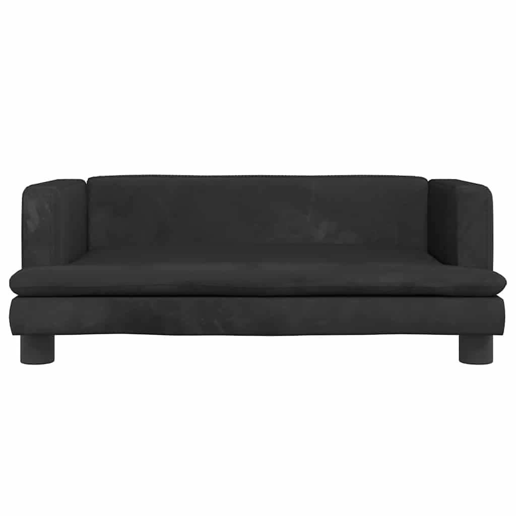 Lettino per Cani Nero 80x45x30 cm in Velluto — miniatura 3 di 6