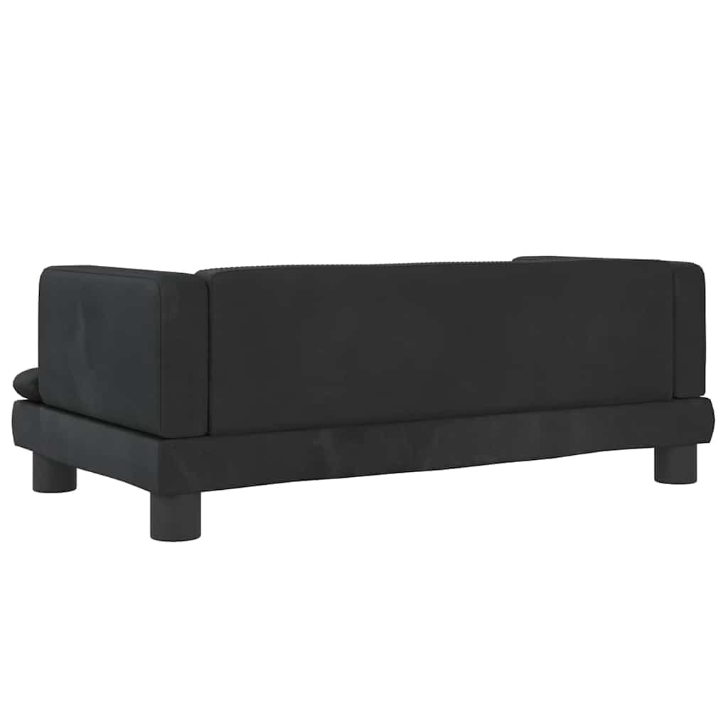 Lettino per Cani Nero 80x45x30 cm in Velluto — miniatura 4 di 6