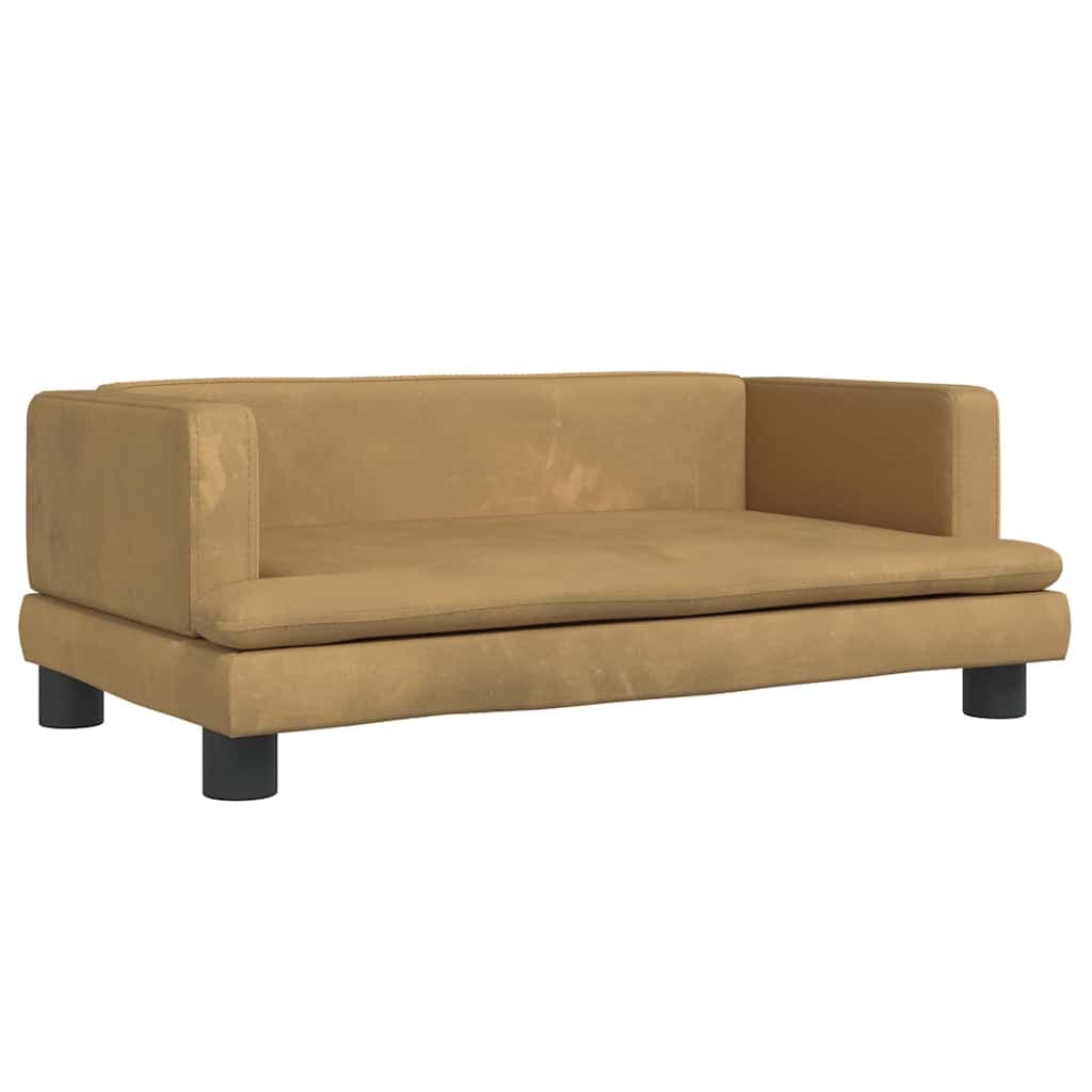 Lettino per Cani Marrone 80x45x30 cm in Velluto — miniatura 2 di 6