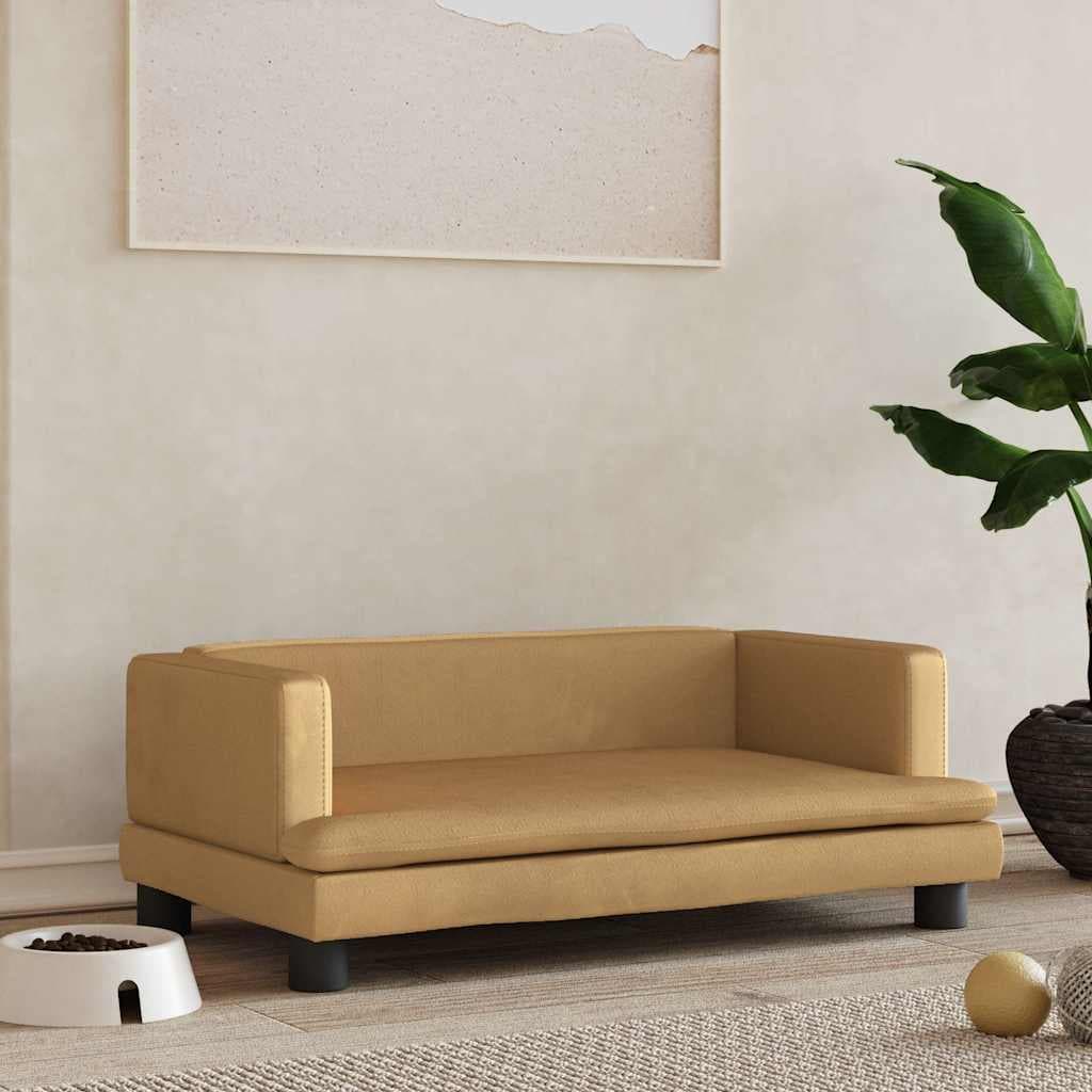 Lettino per Cani Marrone 80x45x30 cm in Velluto — miniatura 1 di 6