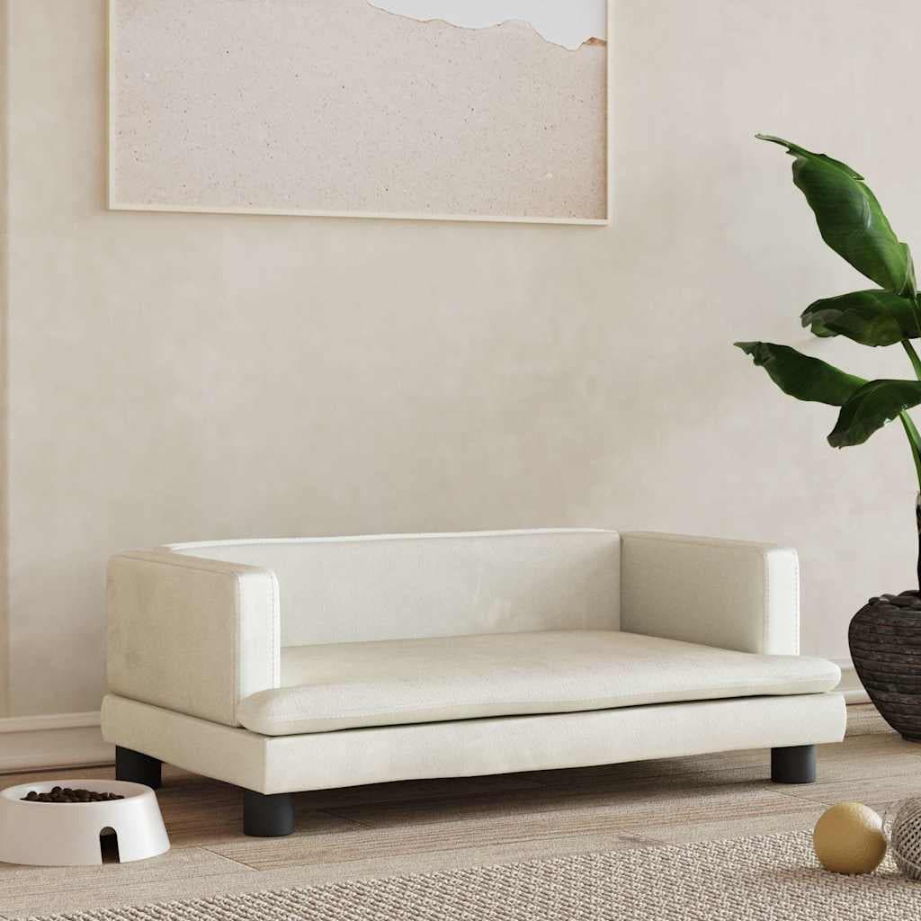 Lettino per Cani Crema 80x45x30 cm in Velluto — miniatura 1 di 6