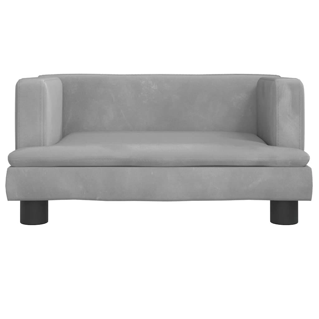 Lettino per Cani Grigio Chiaro 60x40x30 cm in Velluto — miniatura 3 di 6