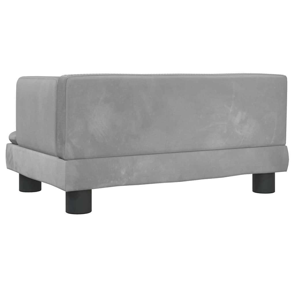 Lettino per Cani Grigio Chiaro 60x40x30 cm in Velluto — miniatura 4 di 6