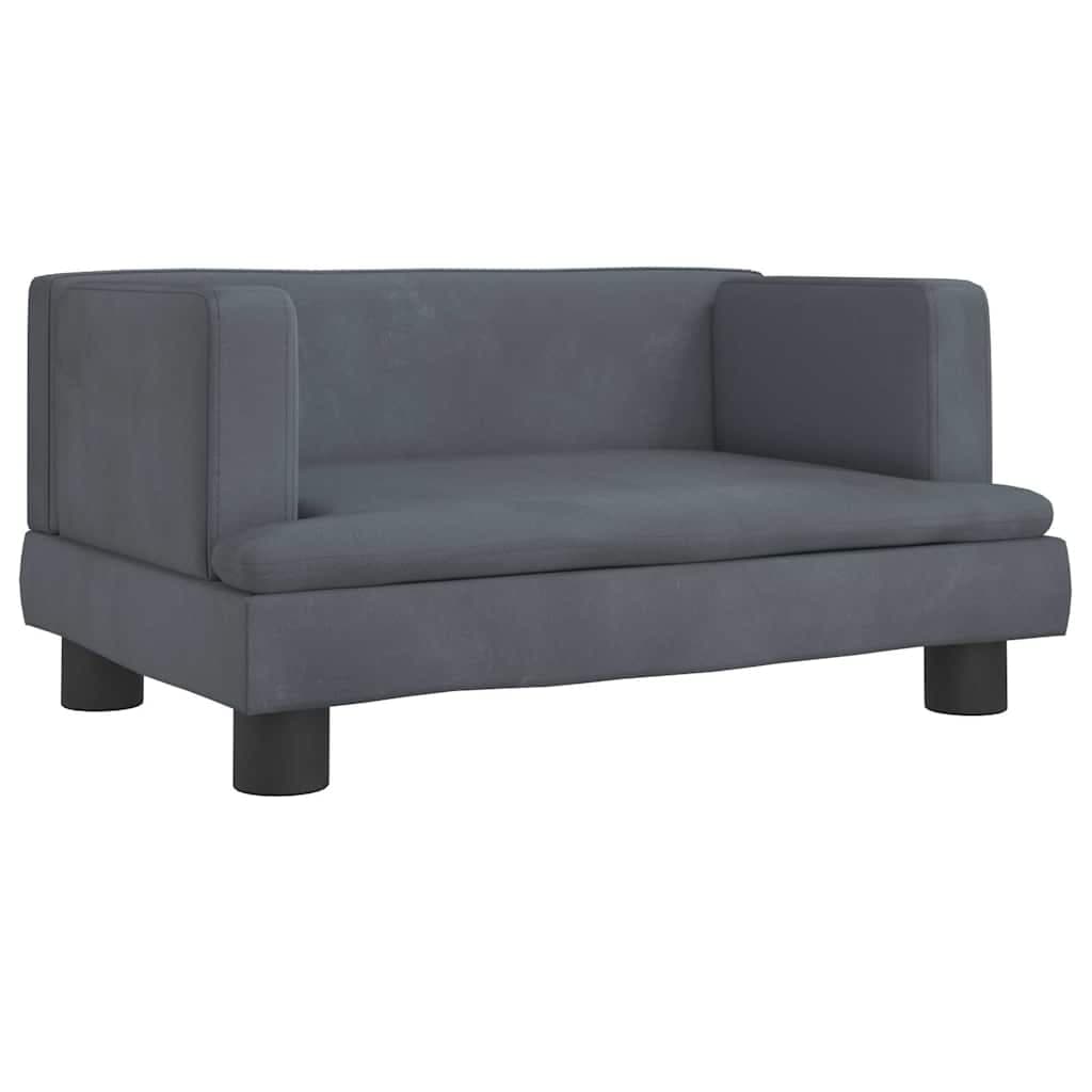 Lettino per Cani Grigio Scuro 60x40x30 cm in Velluto — miniatura 2 di 6