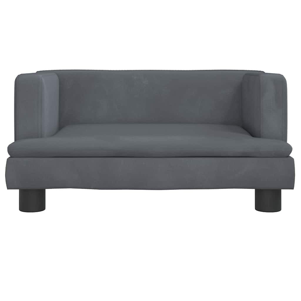 Lettino per Cani Grigio Scuro 60x40x30 cm in Velluto — miniatura 3 di 6