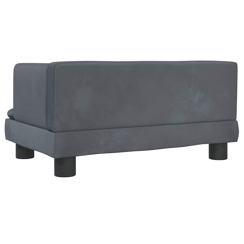 Lettino per Cani Grigio Scuro 60x40x30 cm in Velluto — miniatura 4 di 6