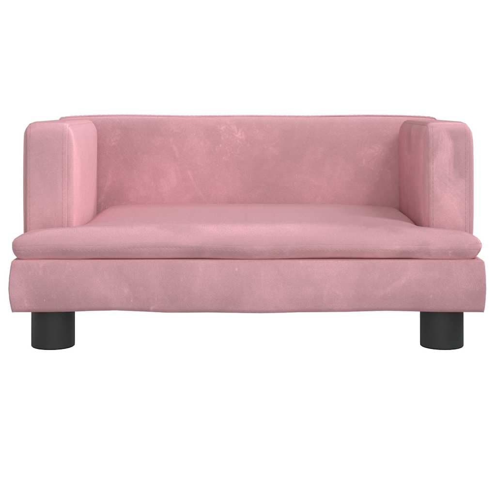 Lettino per Cani Rosa 60x40x30 cm in Velluto — miniatura 3 di 6