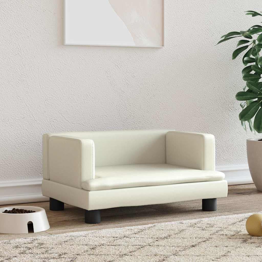 Lettino per Cani Crema 60x40x30 cm in Similpelle — miniatura 1 di 6