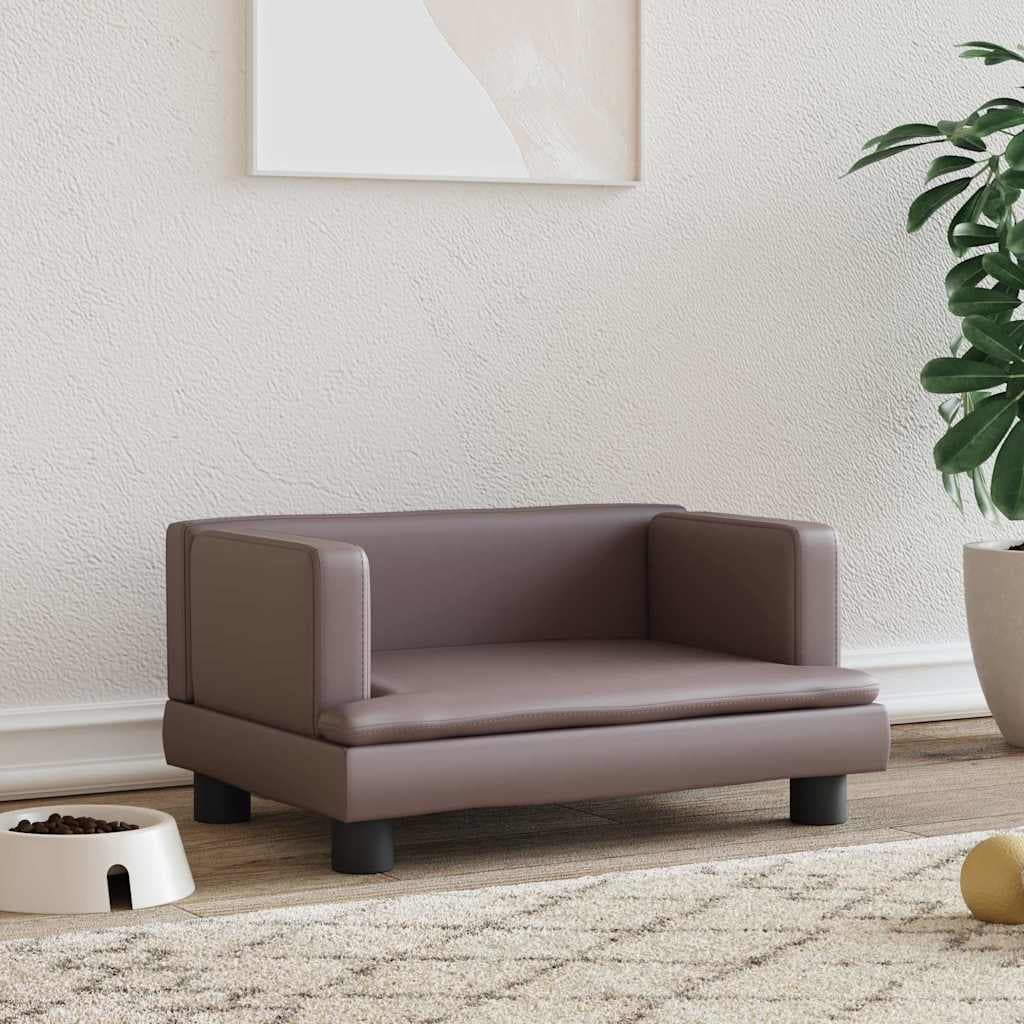 Lettino per Cani Marrone 60x40x30 cm in Similpelle — miniatura 1 di 6