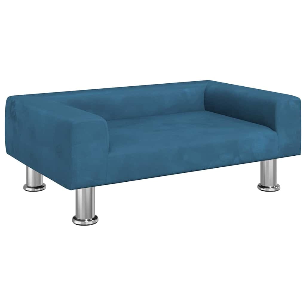 Lettino per Cani Blu 70x45x26,5 cm in Velluto — miniatura 2 di 6