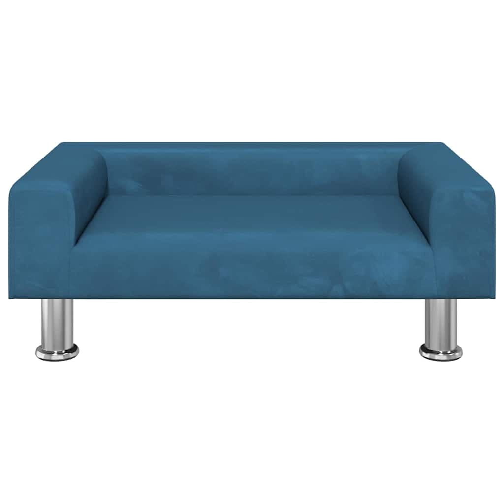 Lettino per Cani Blu 70x45x26,5 cm in Velluto — miniatura 3 di 6
