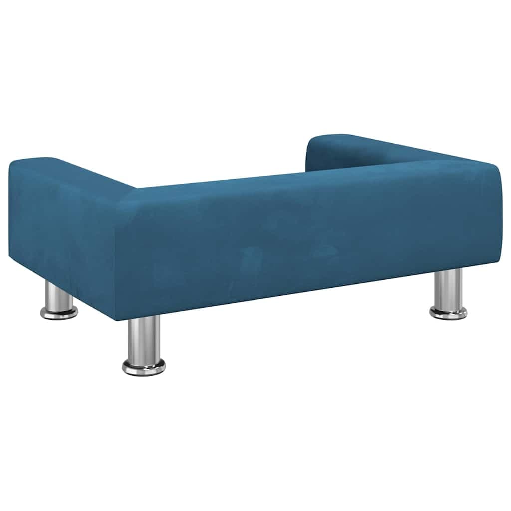 Lettino per Cani Blu 70x45x26,5 cm in Velluto — miniatura 4 di 6