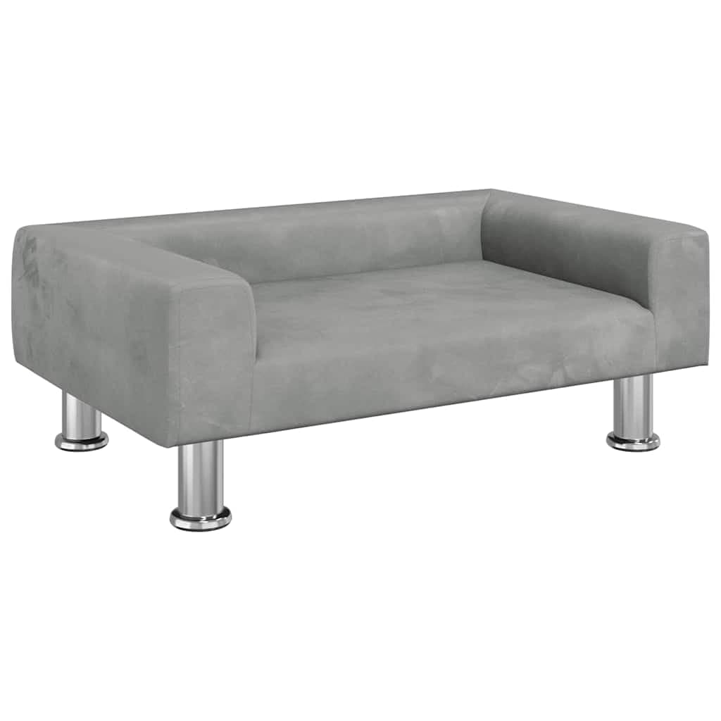 Lettino per Cani Grigio Chiaro 70x45x26,5 cm in Velluto — miniatura 2 di 6
