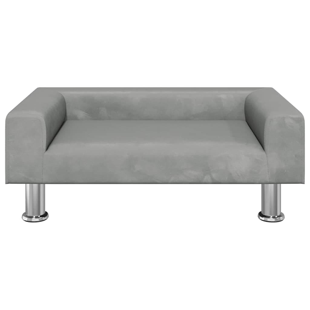 Lettino per Cani Grigio Chiaro 70x45x26,5 cm in Velluto — miniatura 3 di 6