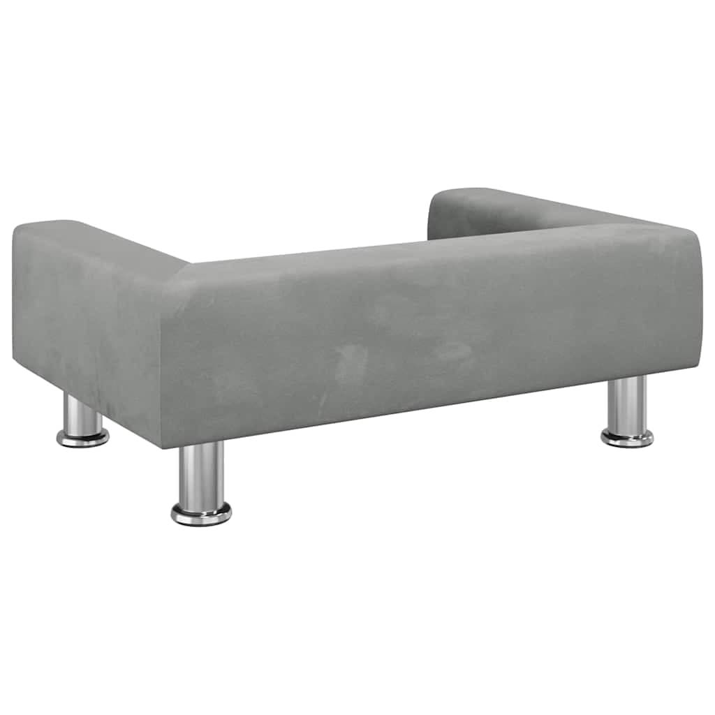 Lettino per Cani Grigio Chiaro 70x45x26,5 cm in Velluto — miniatura 4 di 6